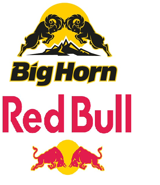 Traditioneel Kinderen Illusie Stier wint van steenbok (Red Bull vs Big Horn) - MerkWerk - Intellectual  Property